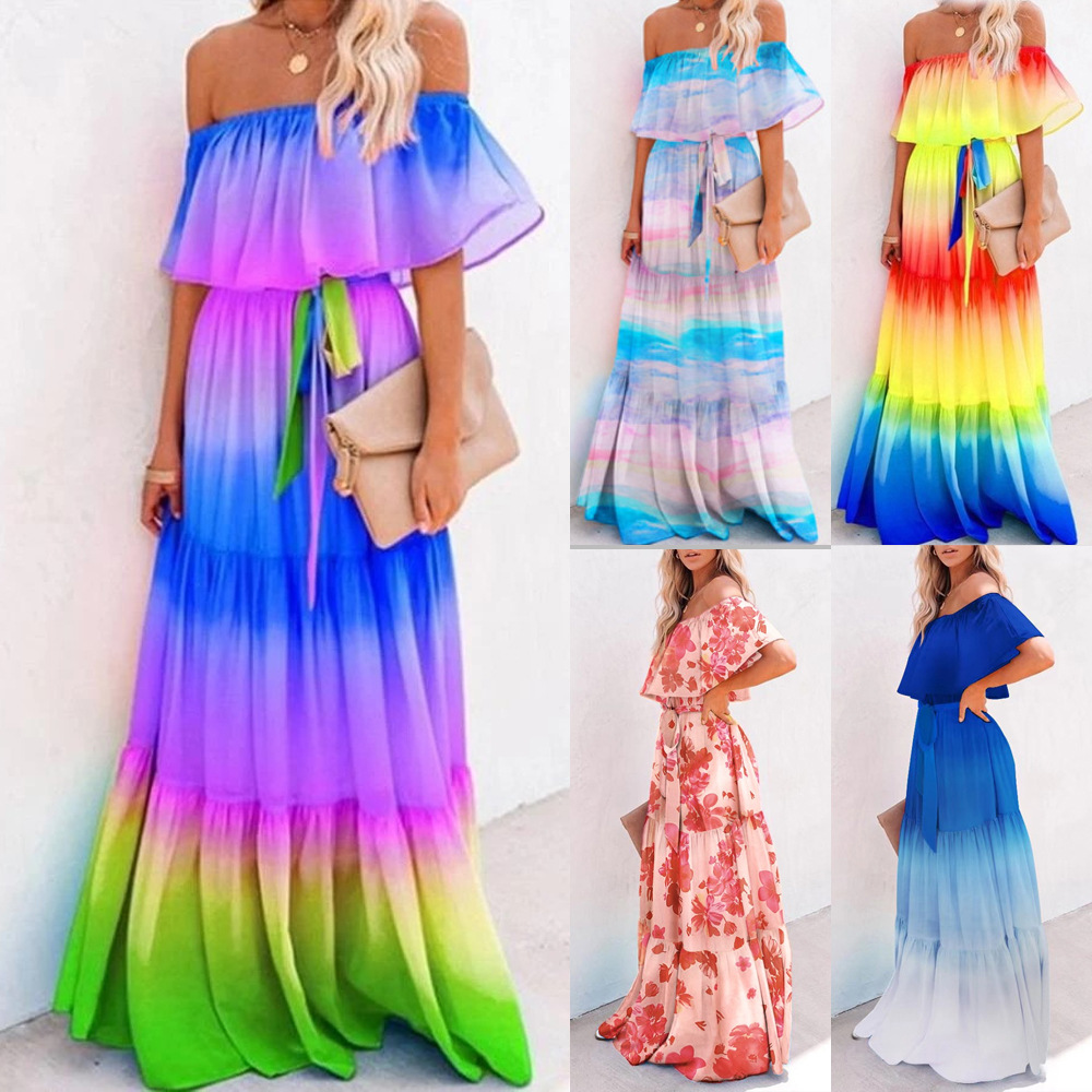 Linen Dress Wrap - Женское платье-макси 2026 года с принтом