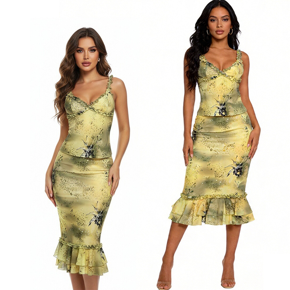 Женский комплект из 2 предмето – обзор и цена Midi Skirt Floral